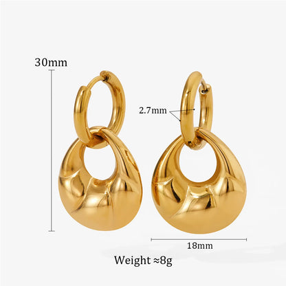 1 Piece Simple Style Geometric Plating Stainless Steel Drop Earrings