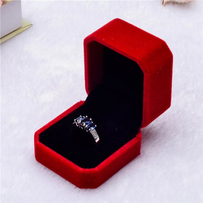 1 Piece Simple Style Geometric Solid Color Flannel Jewelry Boxes