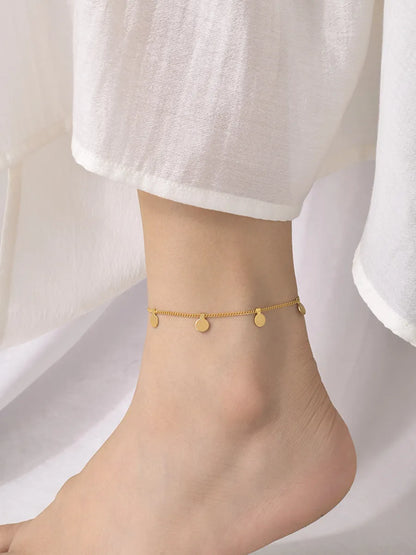 Simple Style Geometric Stainless Steel Plating Women's Anklet