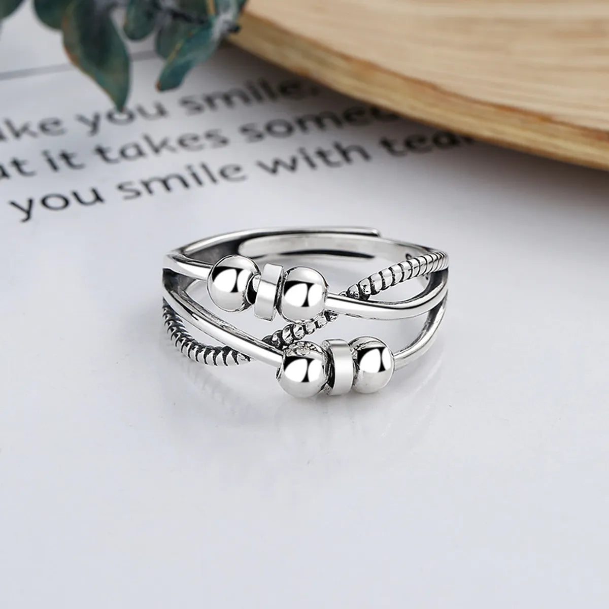 1 Piece Simple Style Geometric Sterling Silver Open Ring