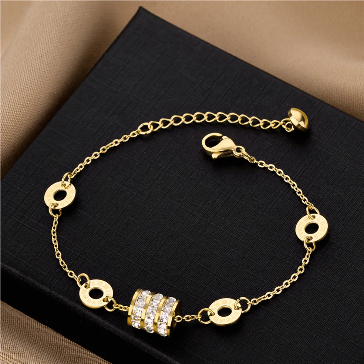 1 Piece Simple Style Geometric Titanium Steel Plating Bracelets