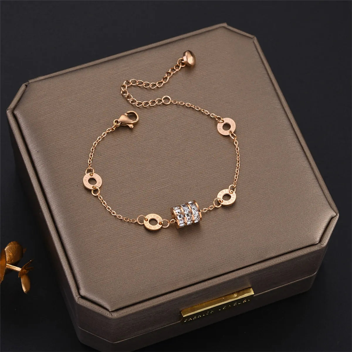 1 Piece Simple Style Geometric Titanium Steel Plating Bracelets