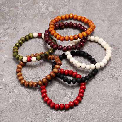 Simple Style Geometric Wooden Beads Wholesale Bracelets