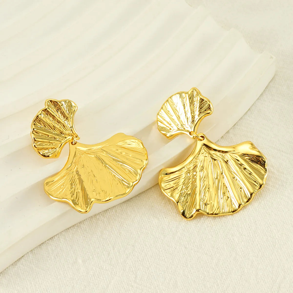 1 Piece Simple Style Ginkgo Leaf Plating Stainless Steel 18k Gold Plated Drop Earrings