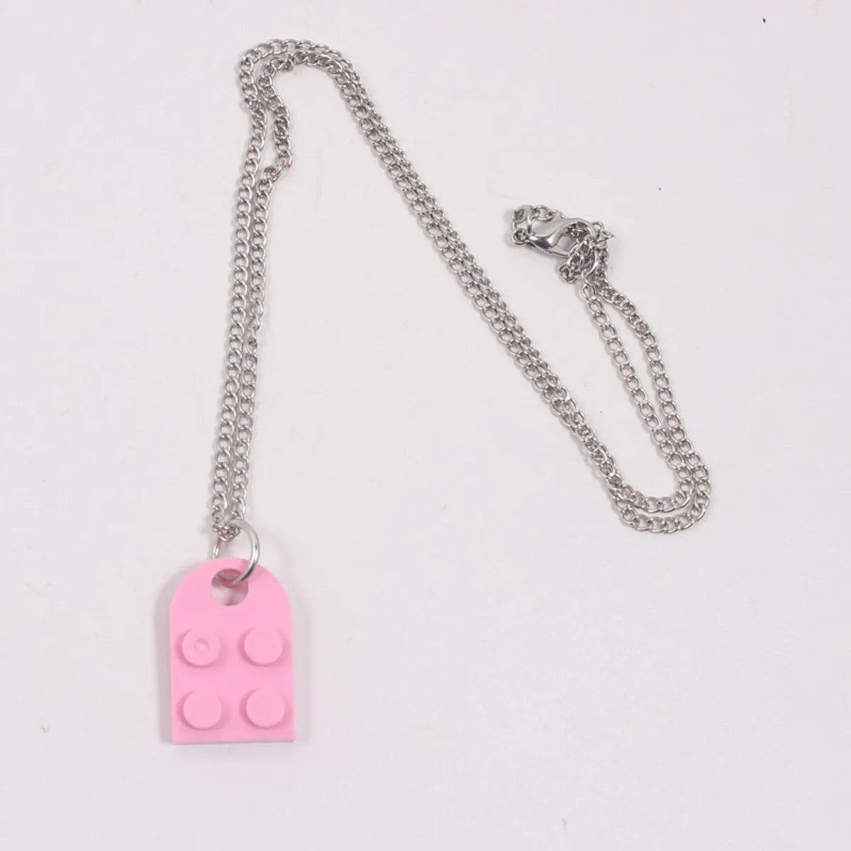 1 Piece Simple Style Heart Shape Alloy Plastic Patchwork Couple Pendant Necklace