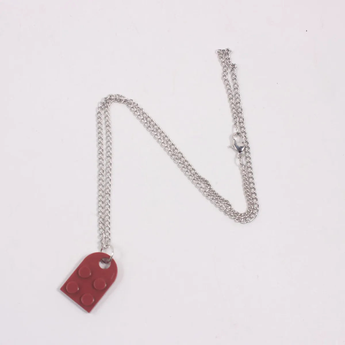 1 Piece Simple Style Heart Shape Alloy Plastic Patchwork Couple Pendant Necklace