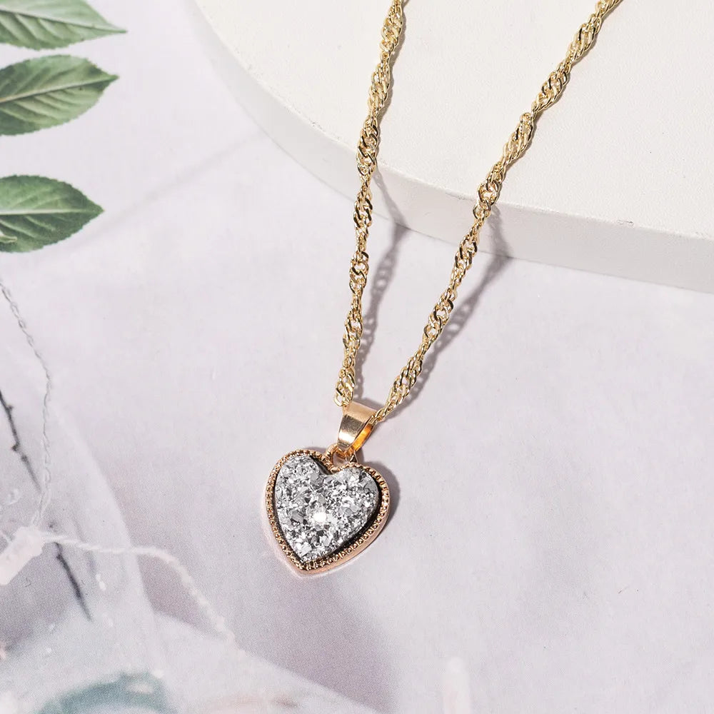 1 Piece Simple Style Heart Shape Alloy Plating Women'S Pendant Necklace