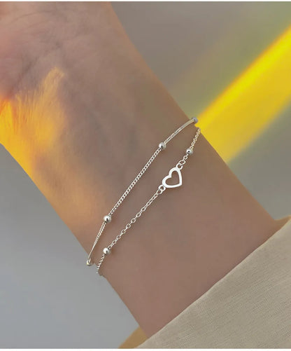 1 Piece Simple Style Heart Shape Copper Plating Bracelets