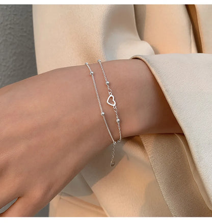 1 Piece Simple Style Heart Shape Copper Plating Bracelets