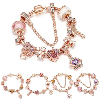 1 Piece Simple Style Heart Shape Flower Copper Plating Zircon Women's Bracelets