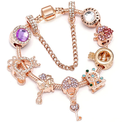 1 Piece Simple Style Heart Shape Flower Copper Plating Zircon Women's Bracelets