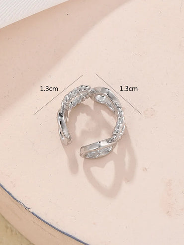 1 Piece Simple Style Heart Shape Hollow Out Zinc Alloy White Gold Plated Ear Cuffs