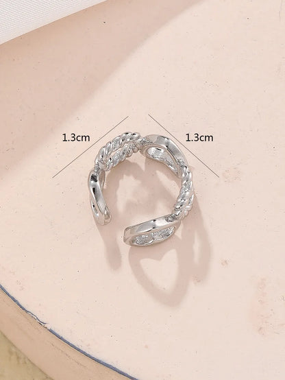 1 Piece Simple Style Heart Shape Hollow Out Zinc Alloy White Gold Plated Ear Cuffs