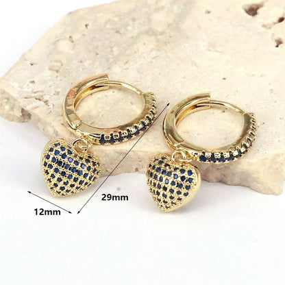 1 Piece Simple Style Heart Shape Plating Inlay Copper Zircon 18k Gold Plated Ear Cuffs