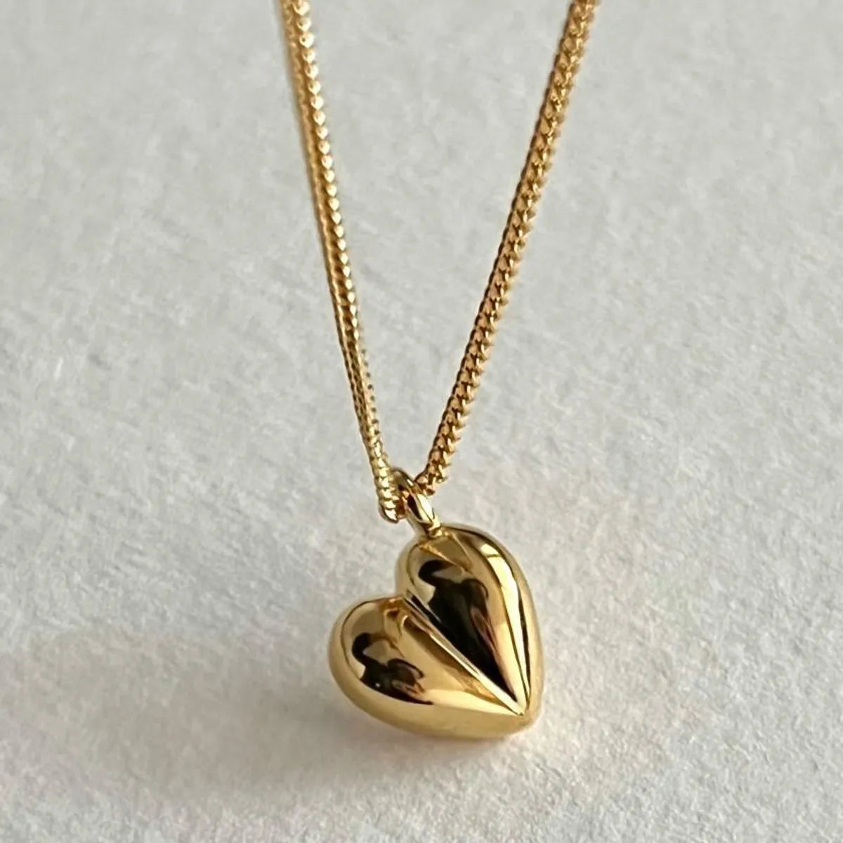 Simple Style Heart Shape Sterling Silver Plating 18k Gold Plated Pendant Necklace