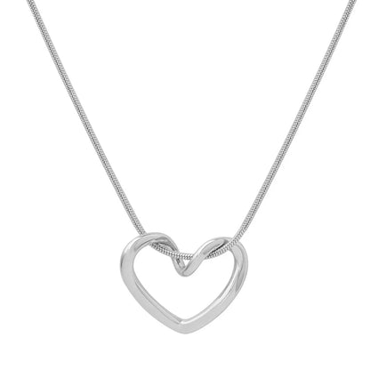 Wholesale Jewelry Simple Style Heart Shape 304 Stainless Steel Plating Chain Pendant Necklace