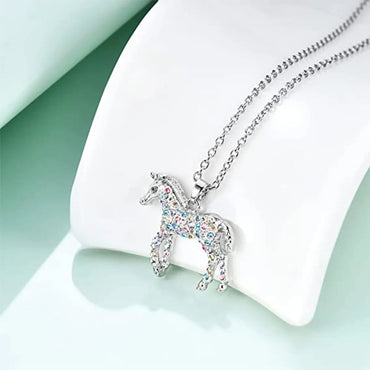 1 Piece Simple Style Horse Alloy Inlay Rhinestones Women's Pendant Necklace