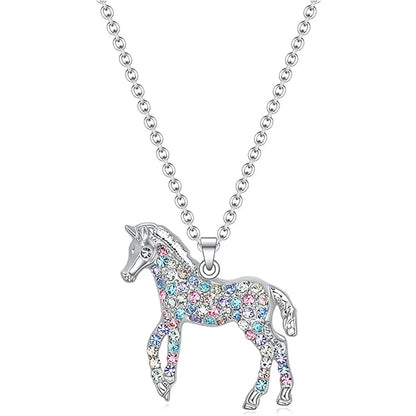 1 Piece Simple Style Horse Alloy Inlay Rhinestones Women's Pendant Necklace