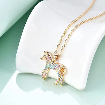 1 Piece Simple Style Horse Alloy Inlay Rhinestones Women's Pendant Necklace