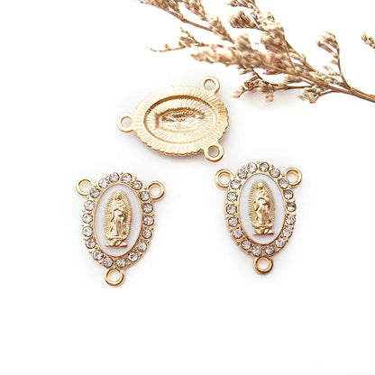 1 Piece Simple Style Human Oval Alloy Enamel Plating Inlay Connector Jewelry Accessories