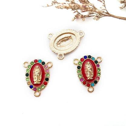 1 Piece Simple Style Human Oval Alloy Enamel Plating Inlay Connector Jewelry Accessories