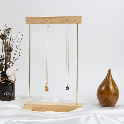 1 Piece Simple Style Irregular Walnut Oak Resin Jewelry Rack