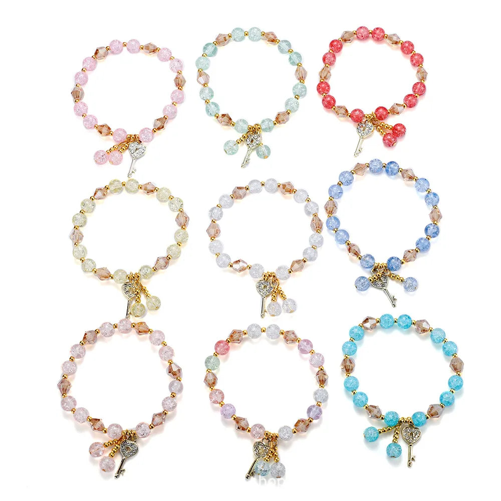 1 Piece Simple Style Key Glass Glass Beaded Polishing Women'S Bracelets