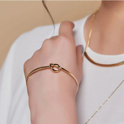 1 Piece Simple Style Knot Alloy Plating Hollow Out Rose Gold Plated Gold Plated Silver Plated Women's Bangle