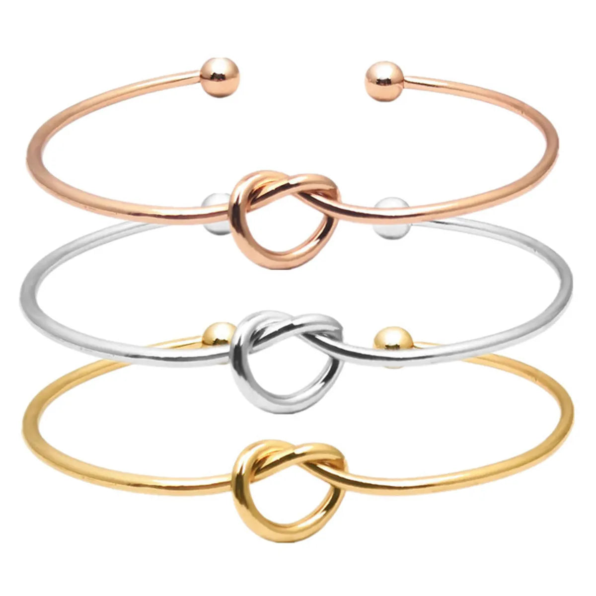 1 Piece Simple Style Knot Alloy Plating Hollow Out Rose Gold Plated Gold Plated Silver Plated Women's Bangle