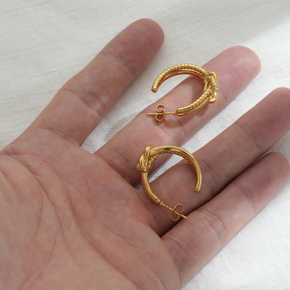 1 Piece Simple Style Knot Plating 304 Stainless Steel 18K Gold Plated Ear Studs