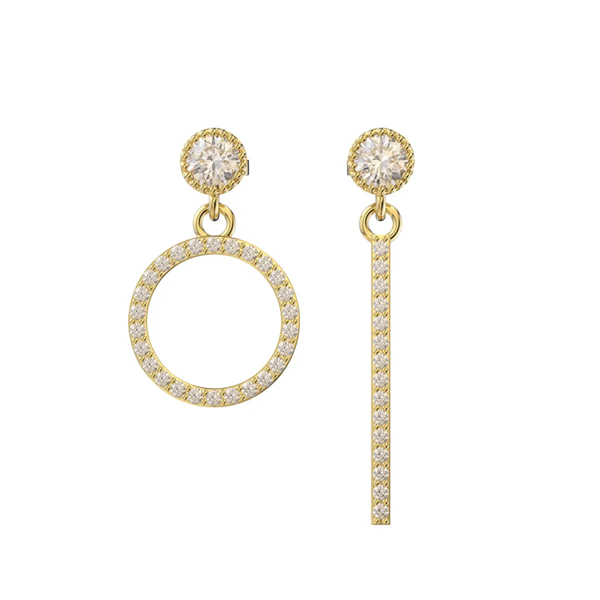 1 Piece Simple Style Korean Style Circle Plating Inlay Sterling Silver Zircon 14k Gold Plated White Gold Plated Silver Plated Earrings