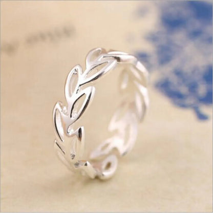 1 Piece Simple Style Leaf Copper Plating Rings