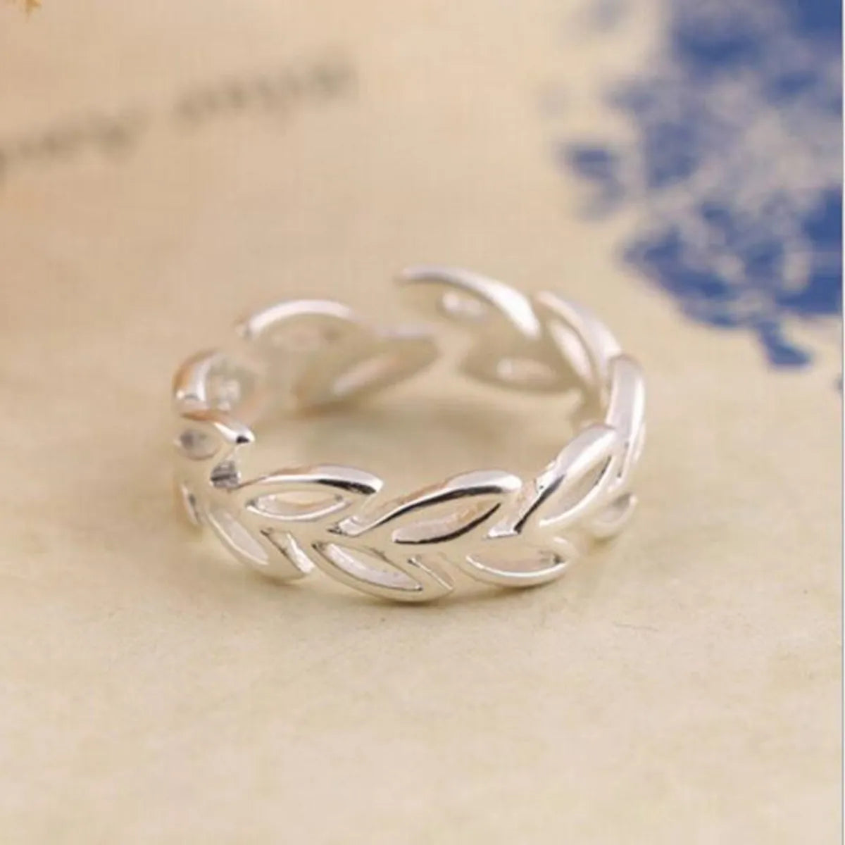 1 Piece Simple Style Leaf Copper Plating Rings