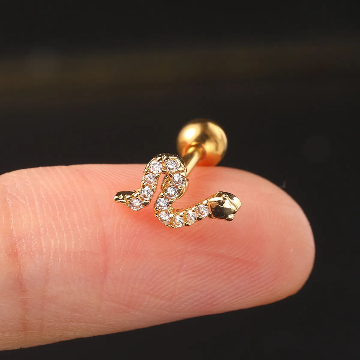 1 Piece Simple Style Leaf Inlay Copper Zircon Ear Studs