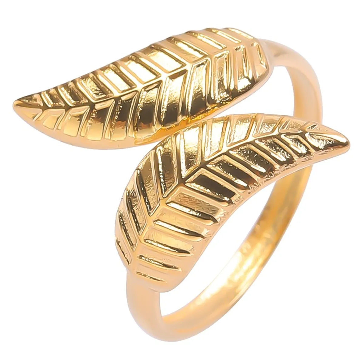 1 Piece Simple Style Leaf Metal Wholesale Rings