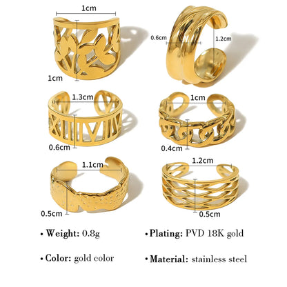 1 Piece Simple Style Leaf Roman Numeral Flower Plating Titanium Steel 18k Gold Plated Ear Cuffs