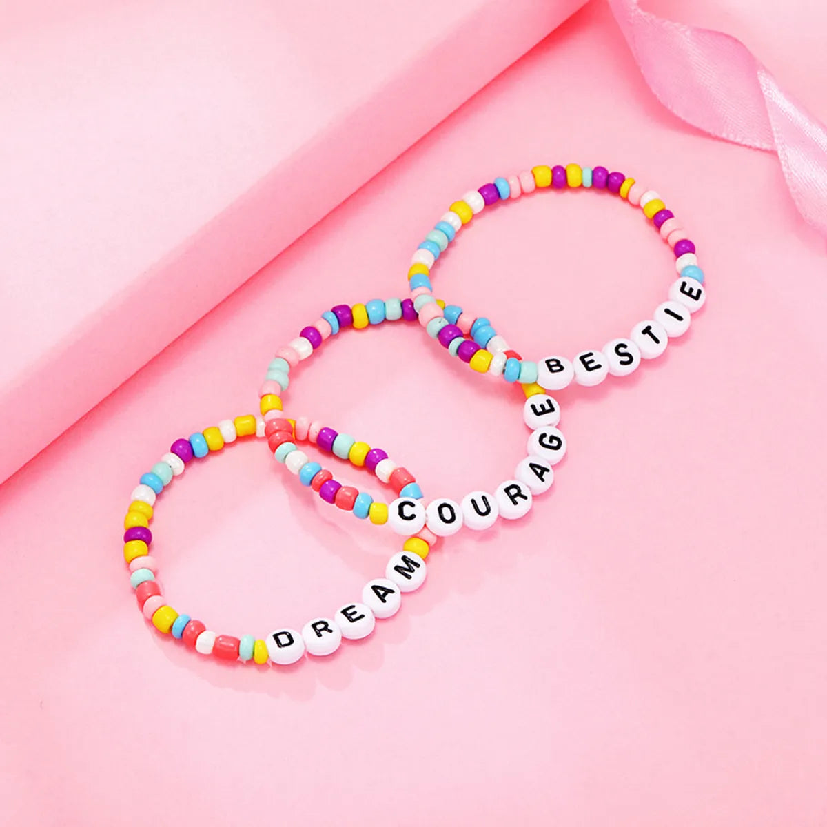 1 Piece Simple Style Letter Glass Irregular Kid's Bracelets