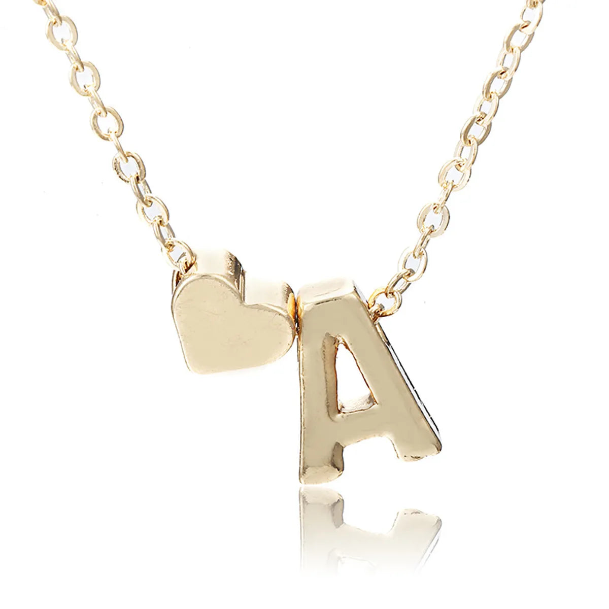 1 Piece Simple Style Letter Heart Shape Alloy Plating Women'S Pendant Necklace