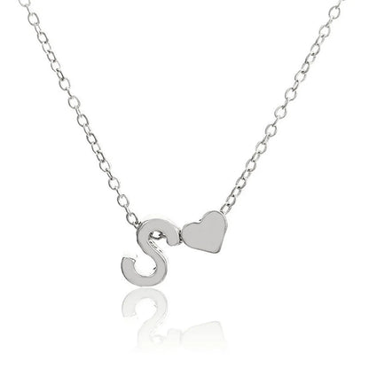 1 Piece Simple Style Letter Heart Shape Alloy Plating Women'S Pendant Necklace