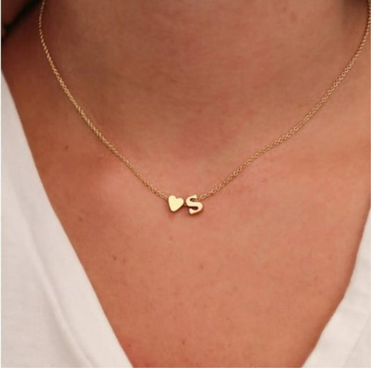 1 Piece Simple Style Letter Heart Shape Alloy Plating Women'S Pendant Necklace