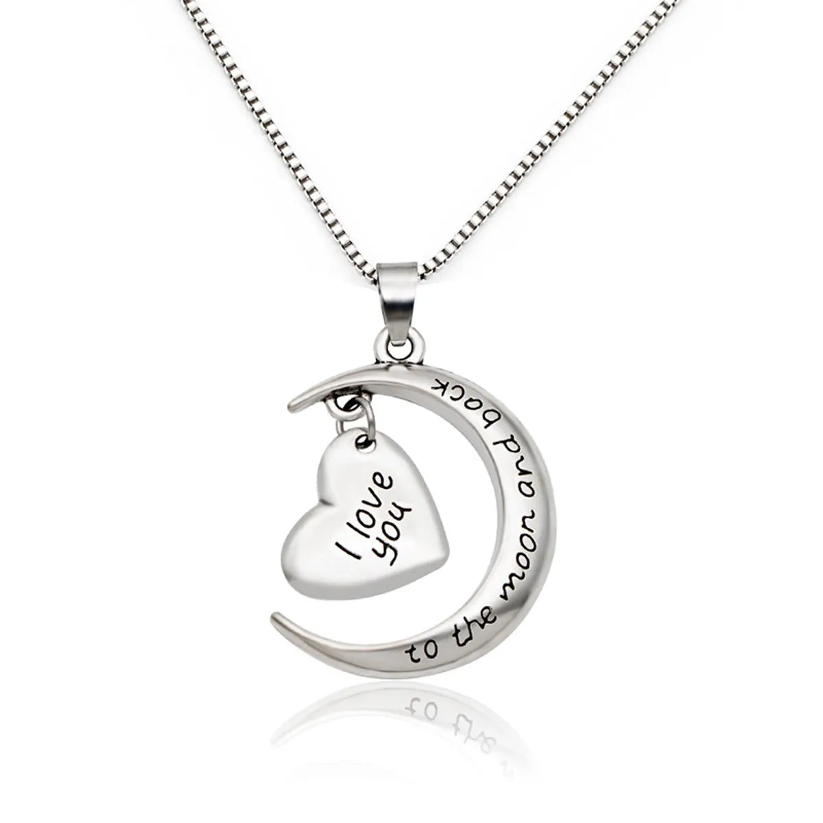 1 Piece Mama Simple Style Letter Moon Heart Shape Alloy Plating Mother's Day Women's Pendant Necklace