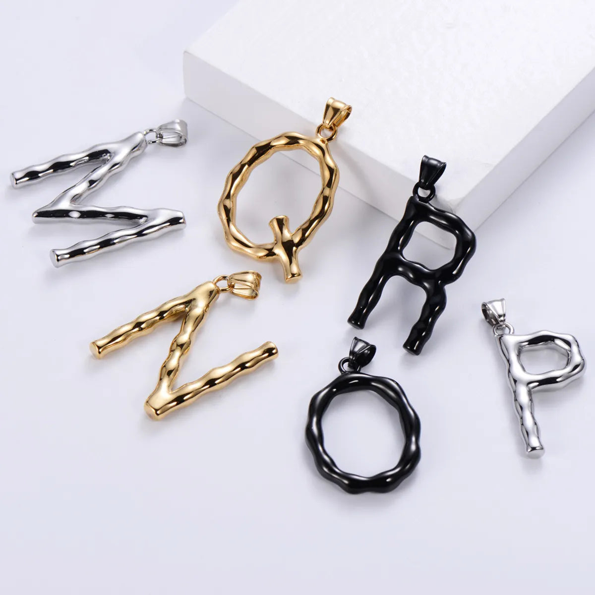 1 Piece Stainless Steel Letter Polished Pendant