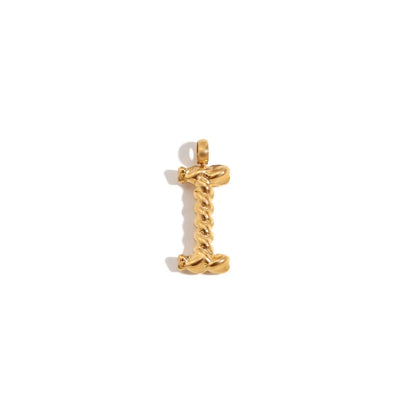 1 Piece 304 Stainless Steel 18K Gold Plated Letter Polished Pendant