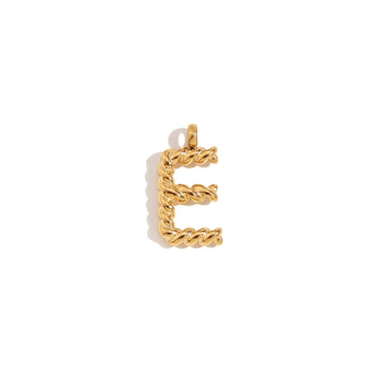 1 Piece 304 Stainless Steel 18K Gold Plated Letter Polished Pendant