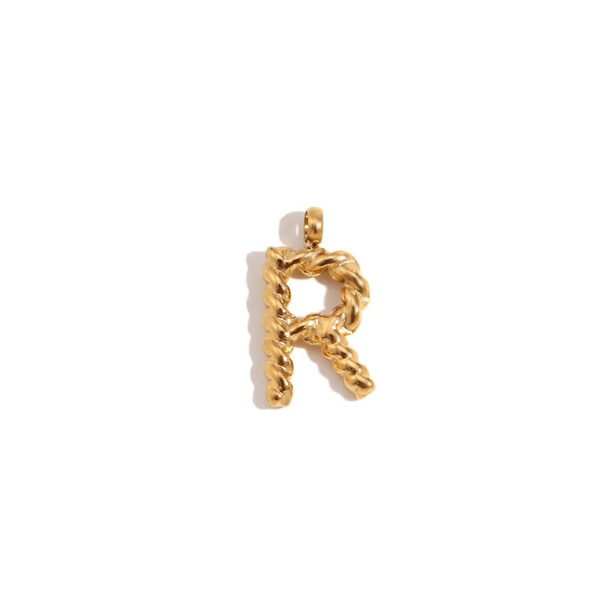 1 Piece 304 Stainless Steel 18K Gold Plated Letter Polished Pendant