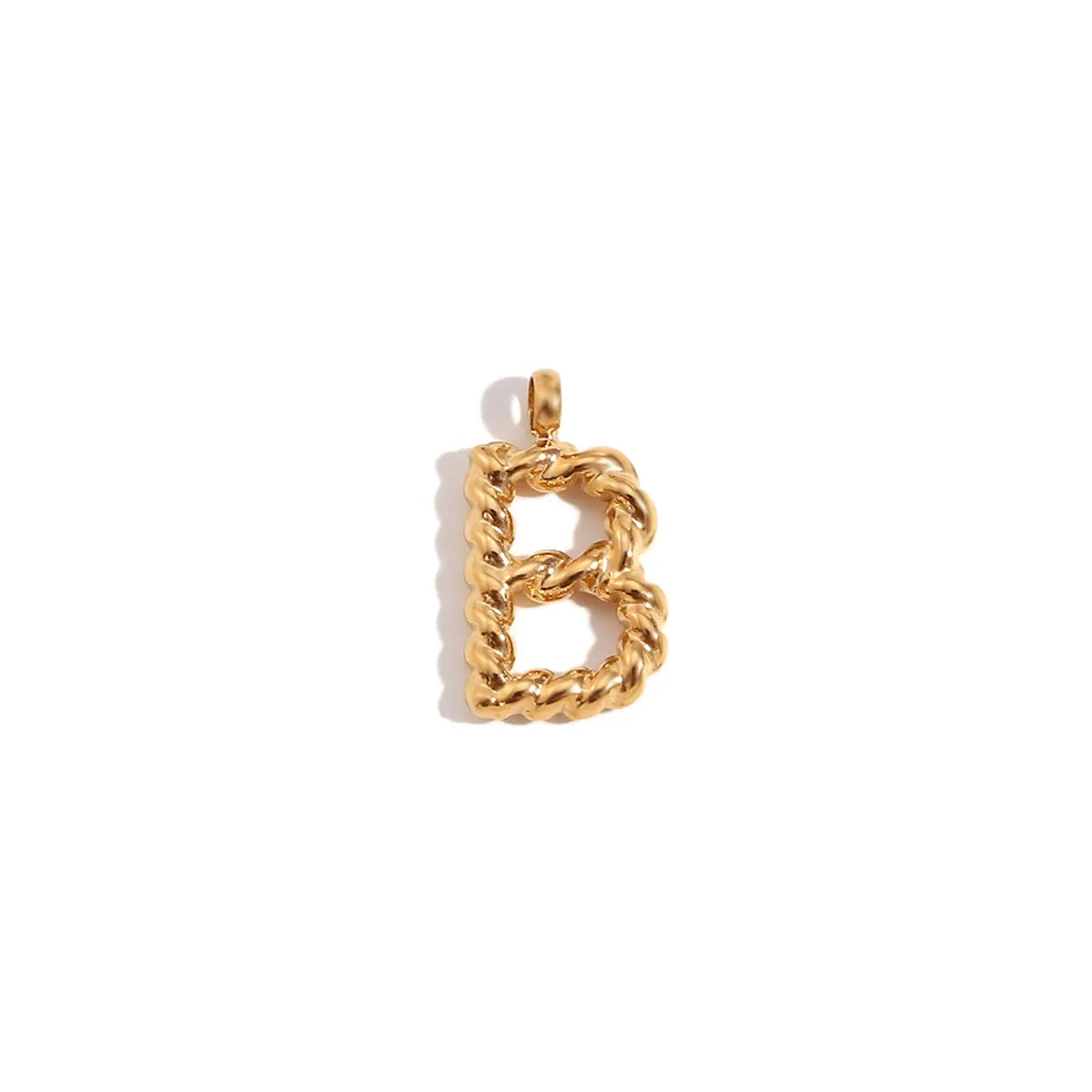 1 Piece 304 Stainless Steel 18K Gold Plated Letter Polished Pendant