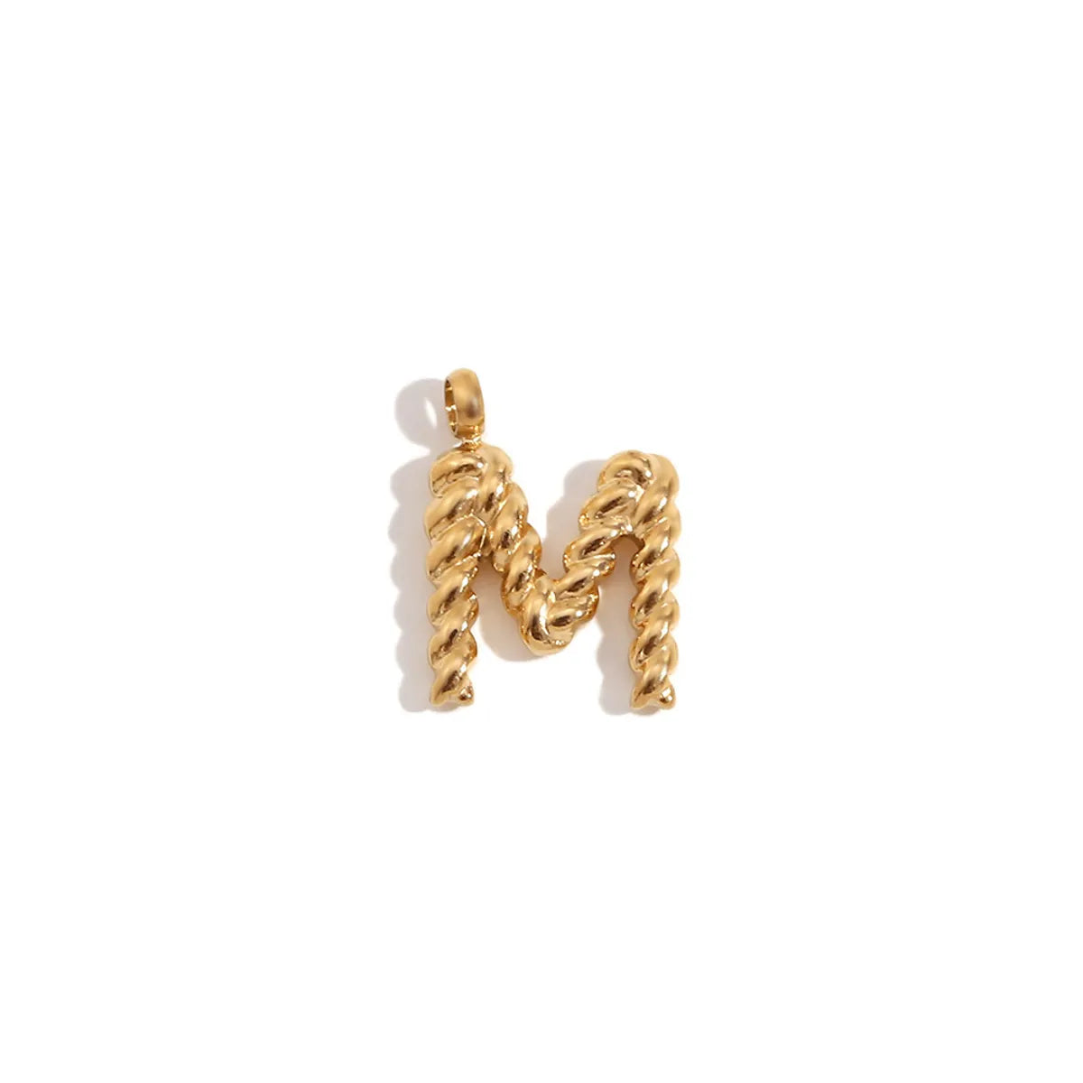 1 Piece 304 Stainless Steel 18K Gold Plated Letter Polished Pendant