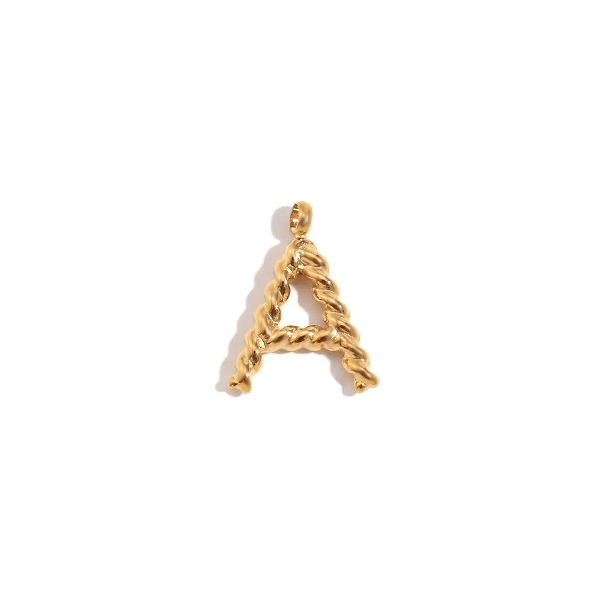 1 Piece 304 Stainless Steel 18K Gold Plated Letter Polished Pendant