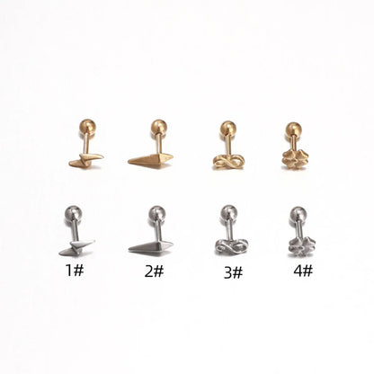 1 Piece Simple Style Lightning Plating Stainless Steel Ear Studs