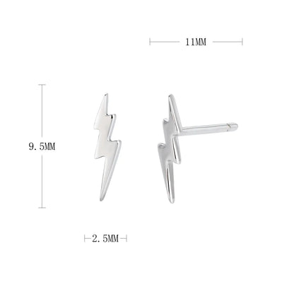 1 Piece Simple Style Lightning Plating Sterling Silver Ear Studs